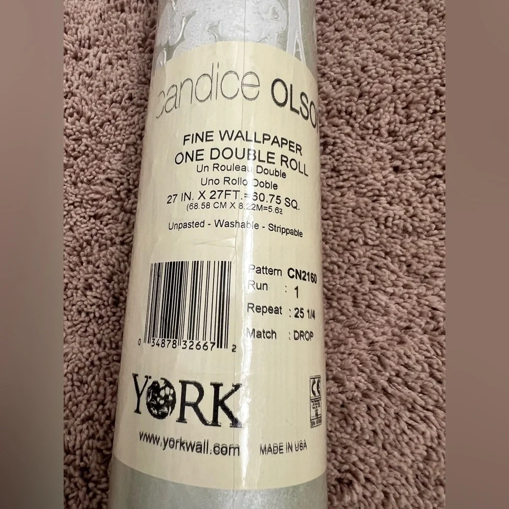 NEW Anthropologie Candice Olson York wallpaper green botanical textured CN2160
